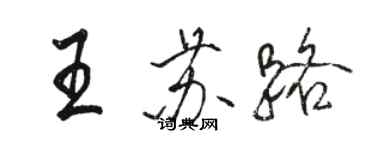 駱恆光王蘇路行書個性簽名怎么寫