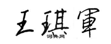 王正良王琪軍行書個性簽名怎么寫