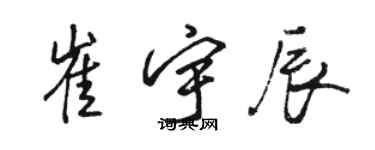 駱恆光崔宇辰行書個性簽名怎么寫