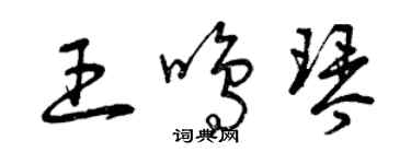 曾慶福王鳴琴草書個性簽名怎么寫