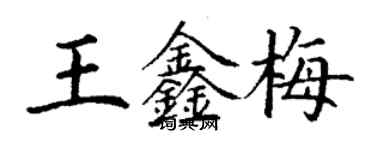 丁謙王鑫梅楷書個性簽名怎么寫