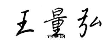 王正良王量弘行書個性簽名怎么寫