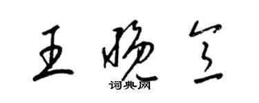 梁錦英王晚意草書個性簽名怎么寫