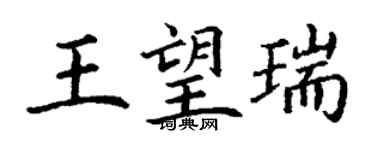 丁謙王望瑞楷書個性簽名怎么寫