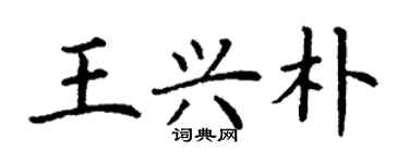 丁謙王興朴楷書個性簽名怎么寫