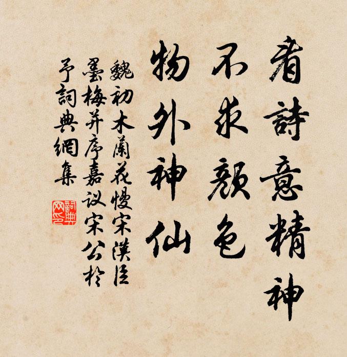 魏初看詩意精神,不求顏色,物外神仙書法作品欣賞