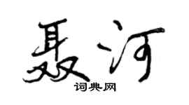 曾慶福聶河行書個性簽名怎么寫