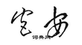 駱恆光宮安草書個性簽名怎么寫