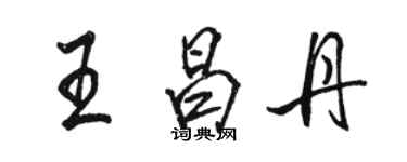 駱恆光王昌丹行書個性簽名怎么寫