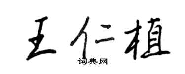 王正良王仁植行書個性簽名怎么寫