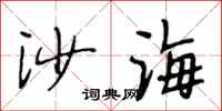 段相林沙海行書怎么寫