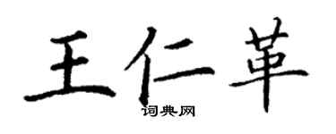 丁謙王仁革楷書個性簽名怎么寫
