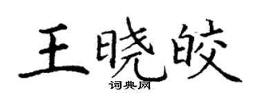 丁謙王曉皎楷書個性簽名怎么寫