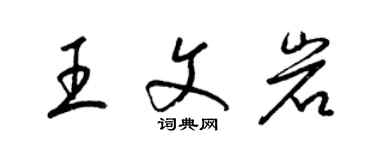 梁錦英王文岩草書個性簽名怎么寫