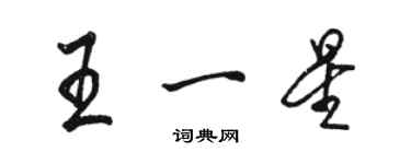 駱恆光王一星行書個性簽名怎么寫