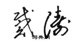 駱恆光戴濤草書個性簽名怎么寫