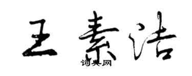 曾慶福王素潔行書個性簽名怎么寫