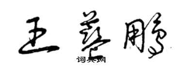 曾慶福王藍鵬草書個性簽名怎么寫