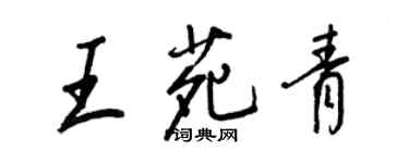 王正良王苑青行書個性簽名怎么寫