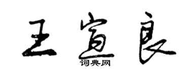 曾慶福王宣良行書個性簽名怎么寫