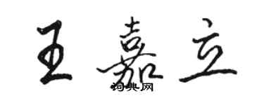 駱恆光王嘉立行書個性簽名怎么寫