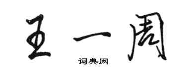 駱恆光王一周行書個性簽名怎么寫