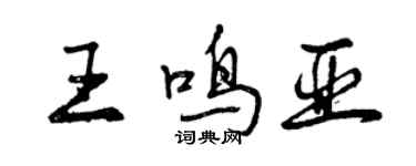 曾慶福王鳴亞行書個性簽名怎么寫
