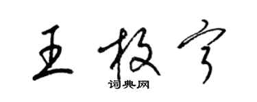 梁錦英王枚寧草書個性簽名怎么寫