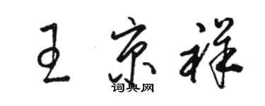 駱恆光王京祥草書個性簽名怎么寫