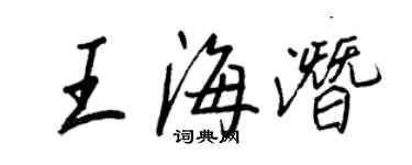王正良王海潛行書個性簽名怎么寫