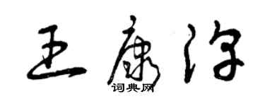 曾慶福王康淳草書個性簽名怎么寫