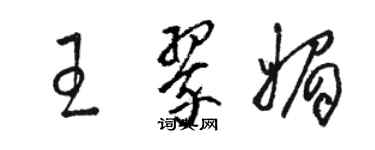 駱恆光王翠媚草書個性簽名怎么寫