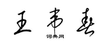 梁錦英王韋春草書個性簽名怎么寫