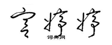 梁錦英宮婷婷草書個性簽名怎么寫