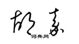 梁錦英胡嘉草書個性簽名怎么寫