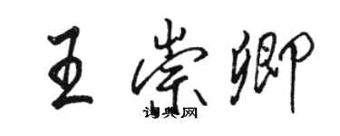 駱恆光王崇卿行書個性簽名怎么寫