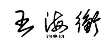 朱錫榮王海衡草書個性簽名怎么寫