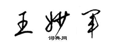 梁錦英王妙軍草書個性簽名怎么寫