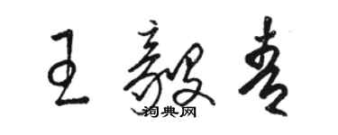 駱恆光王毅青草書個性簽名怎么寫