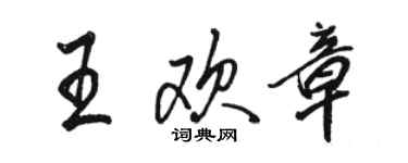 駱恆光王歡章行書個性簽名怎么寫