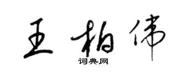 梁錦英王柏偉草書個性簽名怎么寫