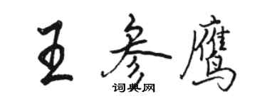 駱恆光王參鷹行書個性簽名怎么寫