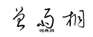 梁錦英曾雨桐草書個性簽名怎么寫