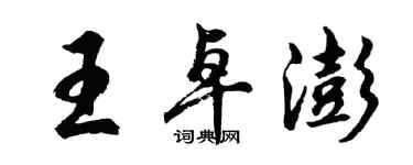 胡問遂王卓澎行書個性簽名怎么寫