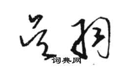 駱恆光吳羽草書個性簽名怎么寫