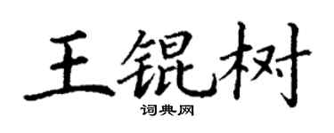丁謙王錕樹楷書個性簽名怎么寫