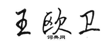 駱恆光王歐衛行書個性簽名怎么寫