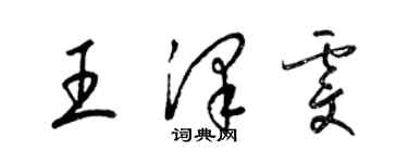 梁錦英王澤雯草書個性簽名怎么寫