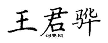 丁謙王君驊楷書個性簽名怎么寫