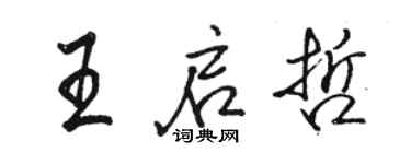 駱恆光王啟哲行書個性簽名怎么寫